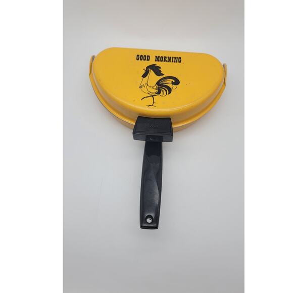 Nordic Ware Omelet Maker Pan Vintage 1970s Good Morning Rooster Yellow Camping - Picture 1 of 16